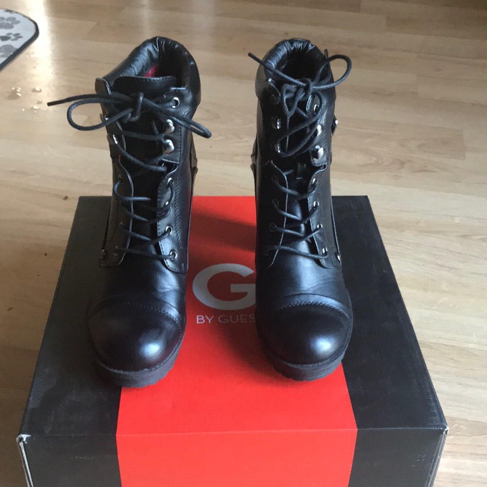 Black lace up boots